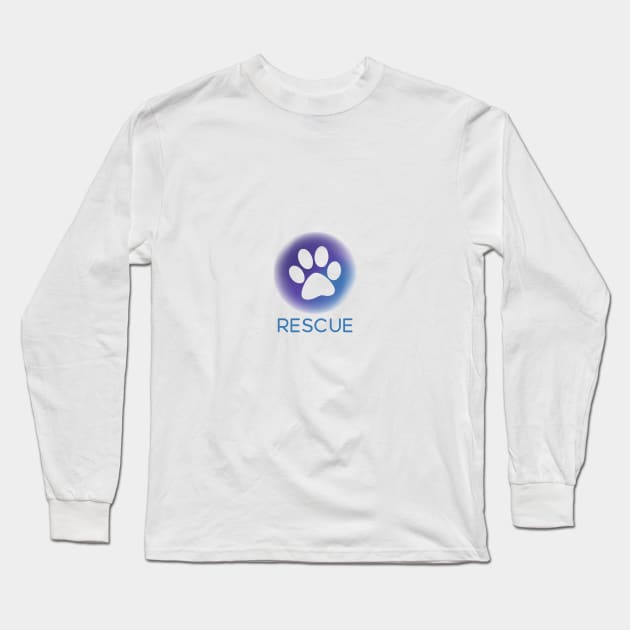 Rescue Pawprint Long Sleeve T-Shirt by chrissyloo